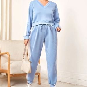 SHEIN PLUS SIZE V- NECK MATCHING SWEATS 4X